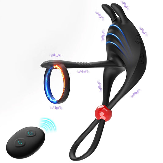 Vibrating Penis Ring Remote Control Adjustable Cock Ring Ejaculation Delay Clitoris Stimulation 18+ for Men