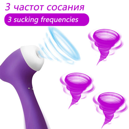Vibromasseur Double tête pour Masturbation vaginale, succion féminine, stimulateur de Clitoris et de mamelon, masseur, léchage du point G, gode, jouets sexuels, 18 ans et plus