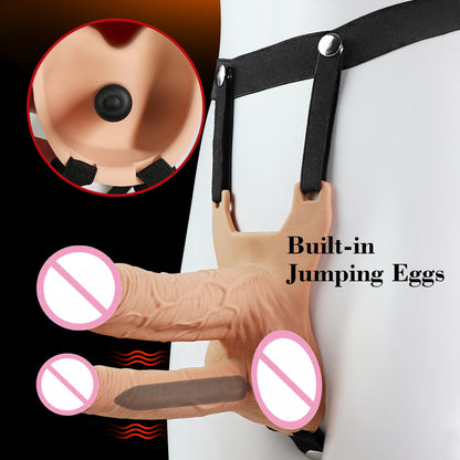 Wearable Realistic Conjoined Double Dildo Two Penis Female Masturbator Harness Belt Sex Toys For Woman Gay Couple