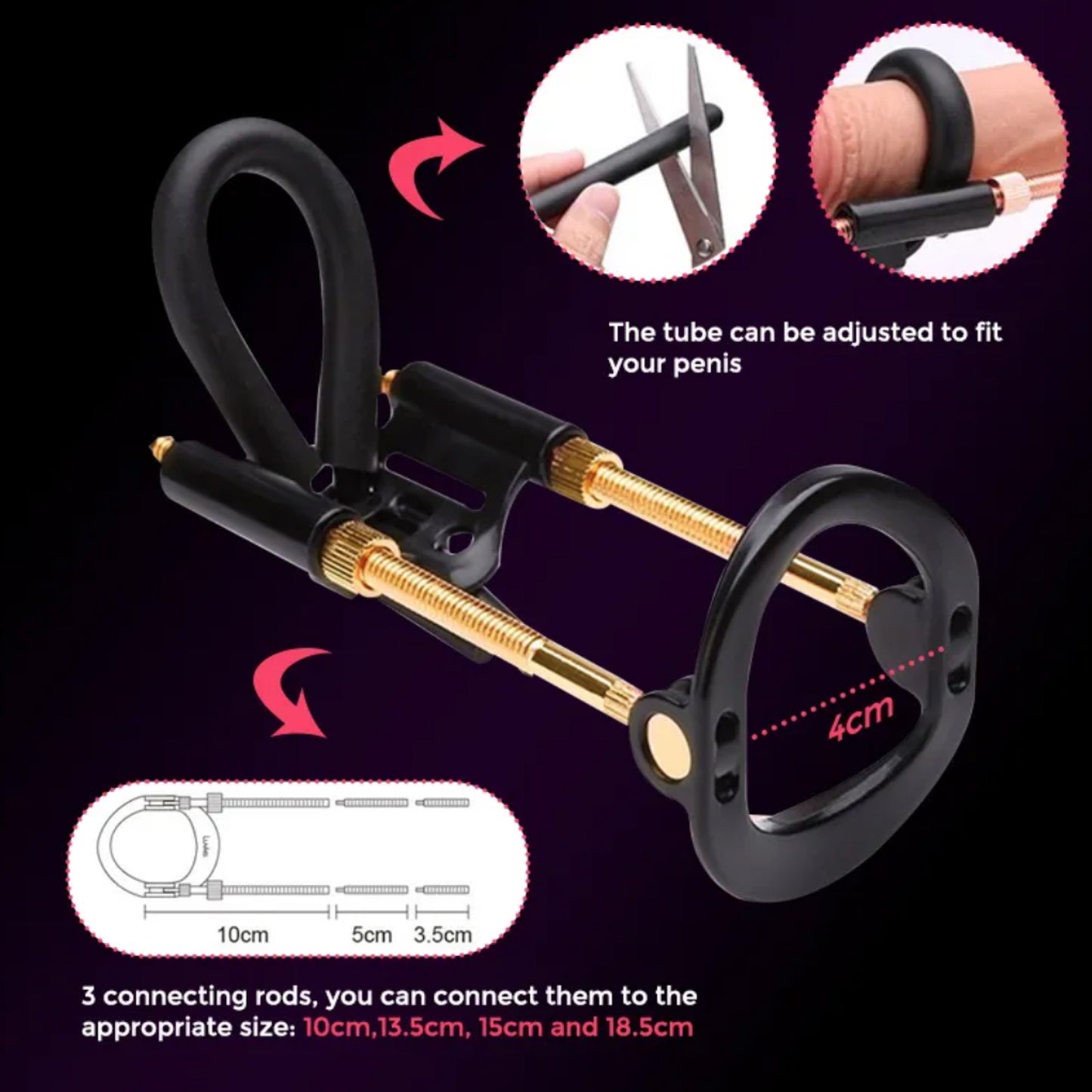 Male penis enlargement device Extension Enlarge Device Penis Enlargement Kit Length & Angle Adjustable Penis Training Device