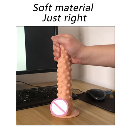 Silicone particles BDSM stimulation orgasm stick realistic soft penis adult sex toy female vagina
