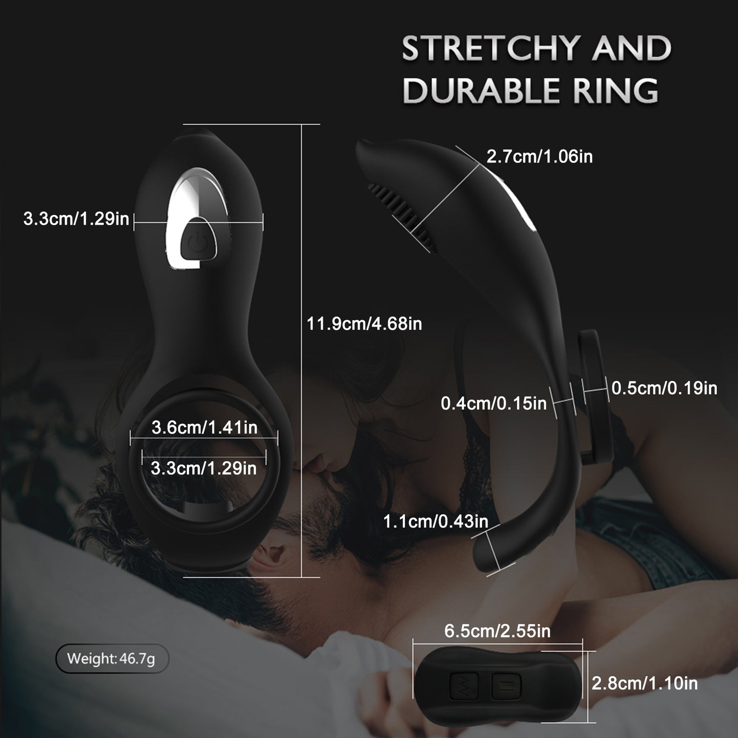 Wireless Remote Control Double Penis Ring Vibrator Silicone Dolphin Penis Ring Stimulator Male Sex Toys