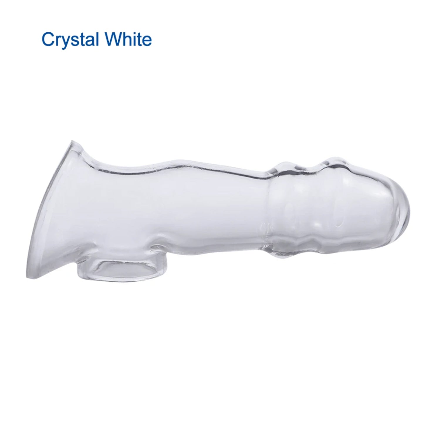 Crystal penis extender, transparent crystal condom, reusable sex toy with semen locking ring