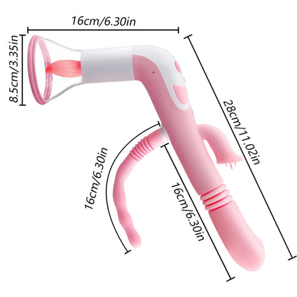 3 In 1 Vibrator Female Masturbation Tougue Sucking Clitoris Massage Sexy Toy Dildo for Women G-Spot Anal Beads Lick Nipple 18+