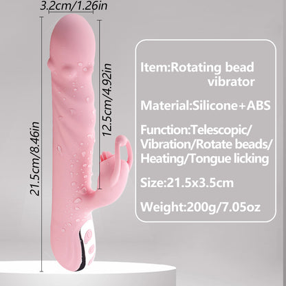 Rabbit G-Spot Dildo Vibrator Clitoral Stimulator Penetration Tongue Licking Sex Toy