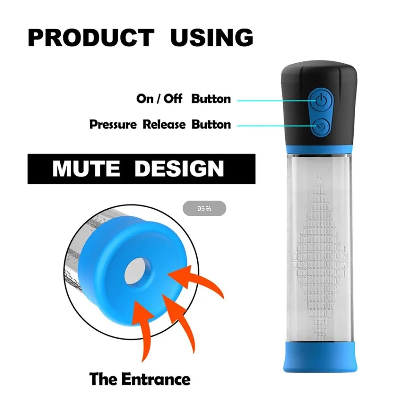 LED Electric Penis Pump Male Masturbator Cup Dick Extender Vacuum Pump Penis Enlargement Pump Trainer Sex Toy for Men