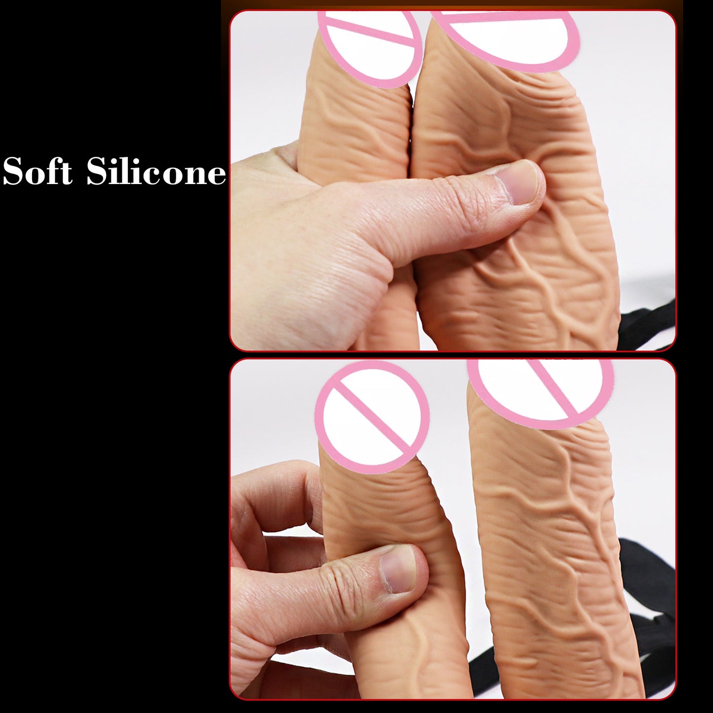 Wearable Realistic Conjoined Double Dildo Two Penis Female Masturbator Harness Belt Sex Toys For Woman Gay Couple