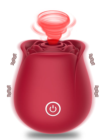 Rose Vibrator 2 In 1 Vagina Masturbation Nipple Sucker Tougue Licking Clitoris Stimulation G-Spot Massager Dildo Sex Toys 18+
