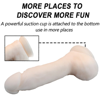 Realistic Dildo - Suction Cup Dildo - Beginner Dildo with Flexible Shaft and Balls - Adult Sex Toy for Women