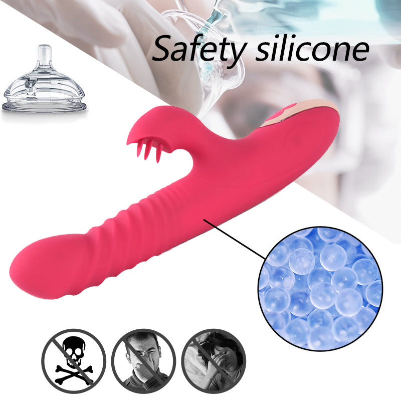Tongue Licking Vibrator Dildo Retractable Vibrator, Rechargeable Smart Heated Adult Sex Toy for Women and Games