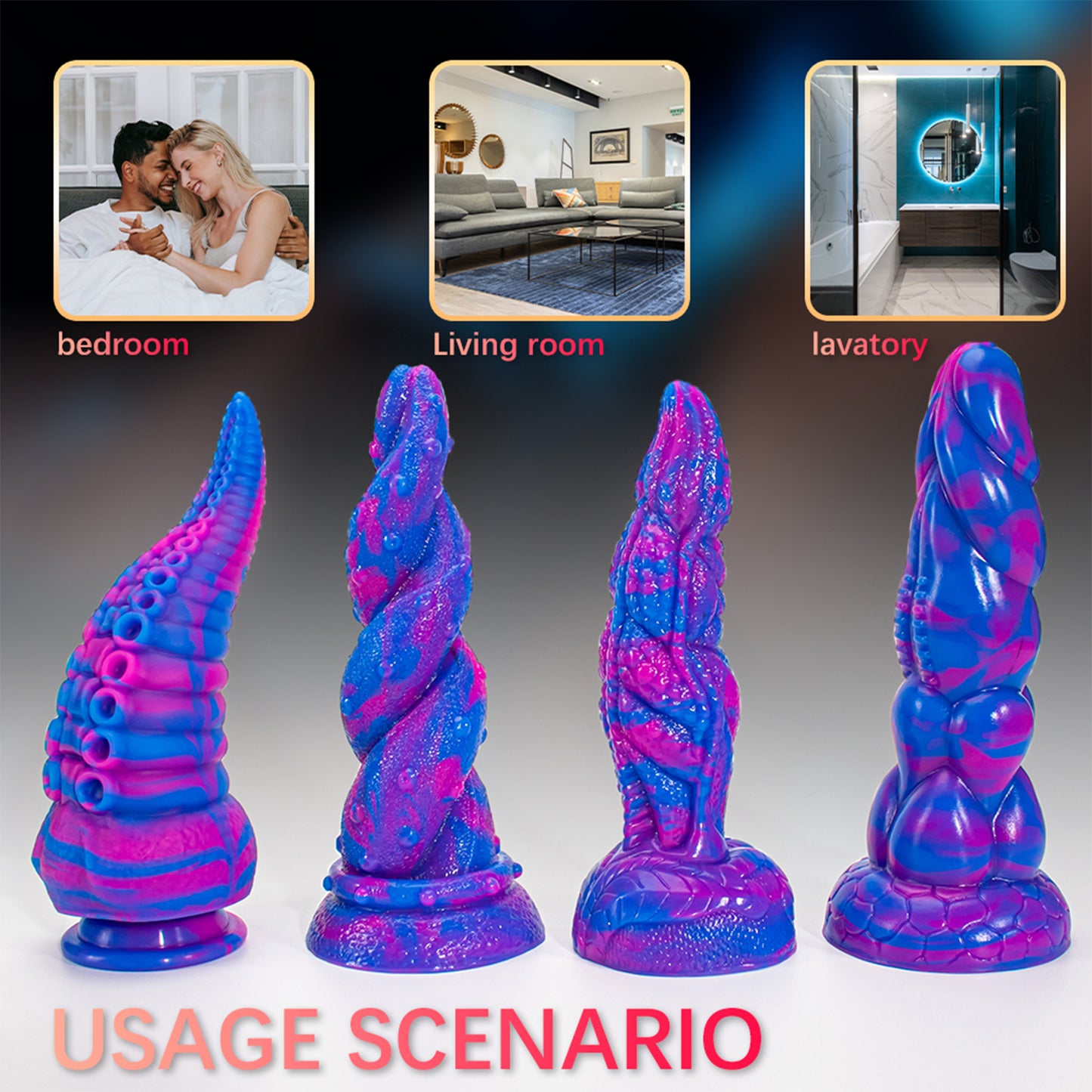 18+Anal Dildo Colored Octopus tentacles with suction cups Prostate Vaginal Massage Anal Plug Sexual Toy Female