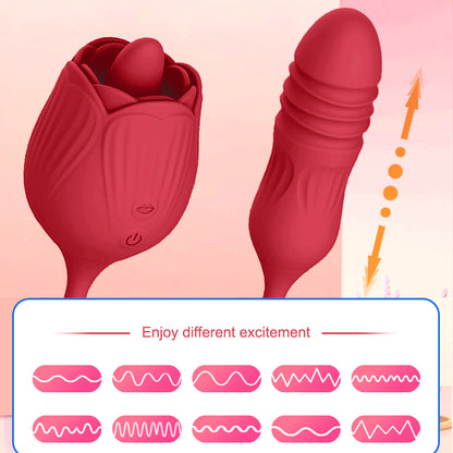 Rose Sex Toy for Womens Sex - Upgrade Rose Sex Stimulator for Women Vibrator Dildo Adult Sex Toys for Couples G Spot Vibrators Clitoral Nipple