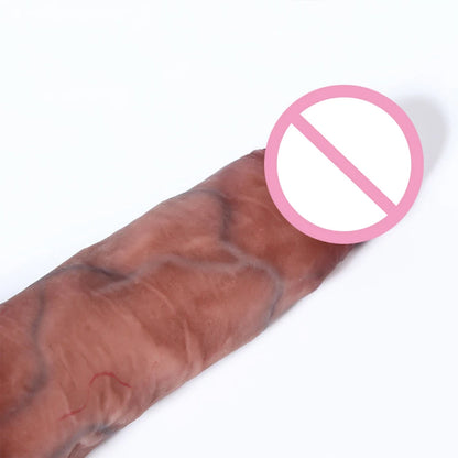 Realistic penis sliding foreskin simulation soft dildo sex toy huge stimulating tool female masturbator