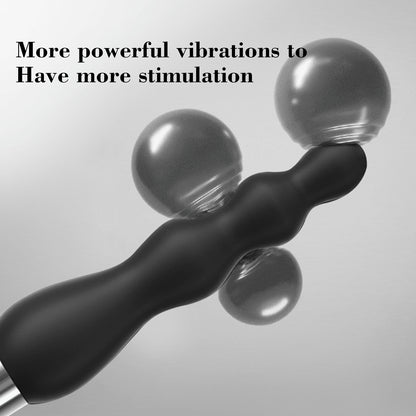 Vibrating Anal Beads Black Butt Plug Silicone Anal Vibrator Waterproof Sex Toys For Men and Women
