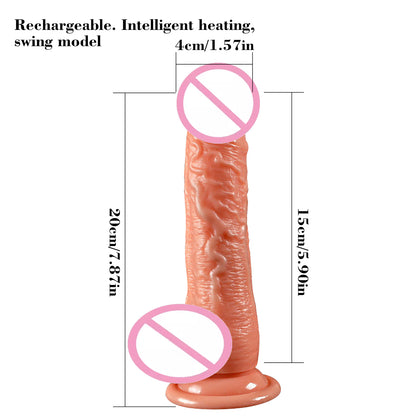 Realistic dildo thrust vibrator with multiple modes of vibration, telescoping, swinging, G-spot dildo adult sex toy for women, with strong suction cup 18+