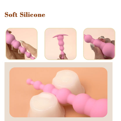 Vibrating Anal Probe -- Flexible Silicone Anal Sex Toy Bulet Vibrator for Adult