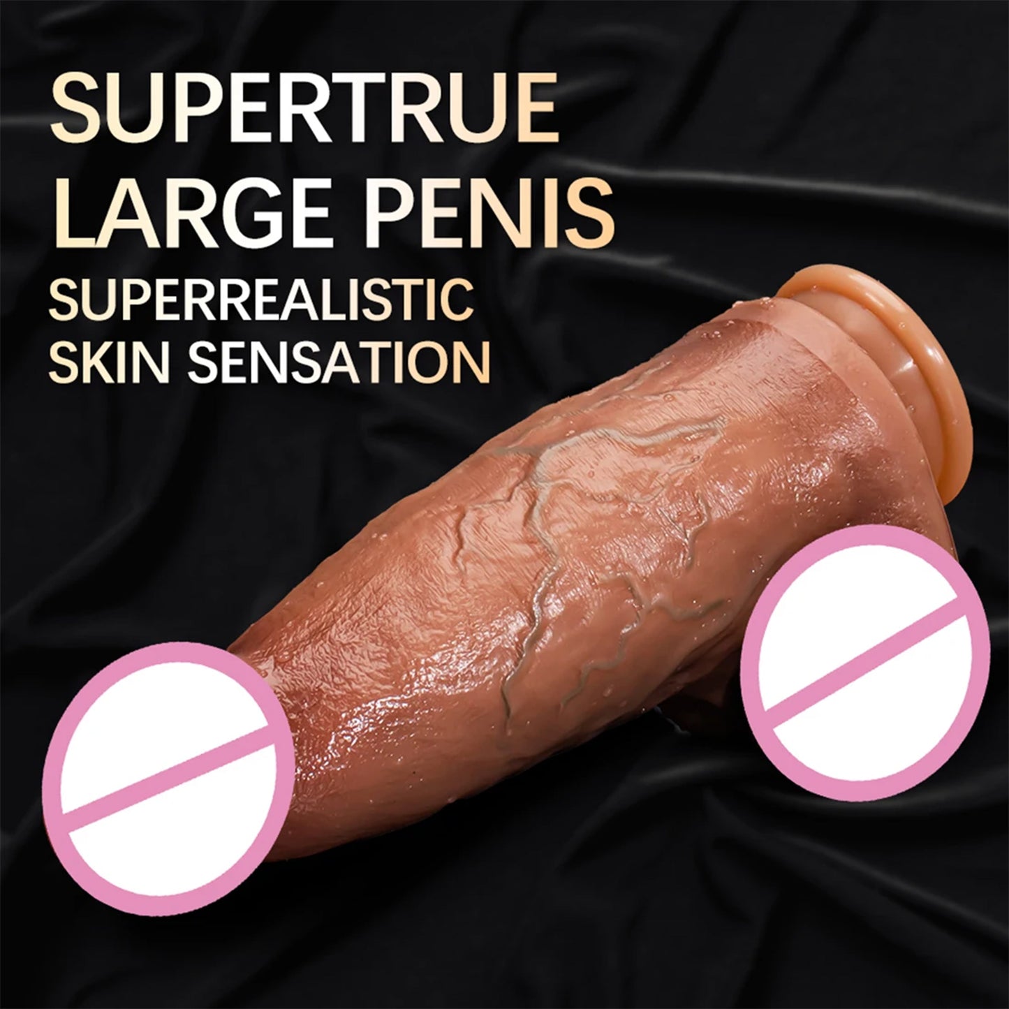 Giant fake dildo sex toys soft fleshy, realistic green tendon pattern artificial penis is suitable for homosexual 18+