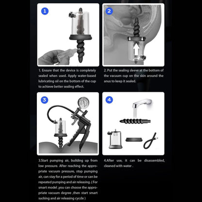 Vacuum anal pump prostate anal plug masturbator adult sex toy male spiral anal bead dilator for men