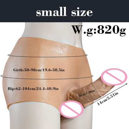 Realistic Real Heart Dildo Shorts Wearable Silicone Panties Dildo Soft Sex Toy For Two Lesbians Adult Anal Dildo 18+