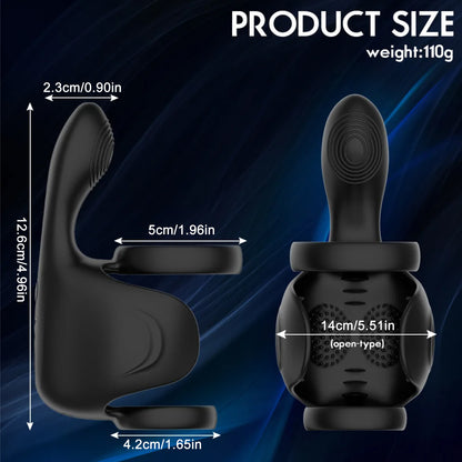Lock Ring Penis Ring Vibrator Double Ring Lock Vibrating Male penis sperm locking ring scrotum Sex Machine Adult Sex Toy