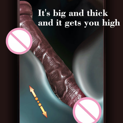 Women's large vibration simulation dildo heated thrust realistic penis sex toy adult toy wireless remote control