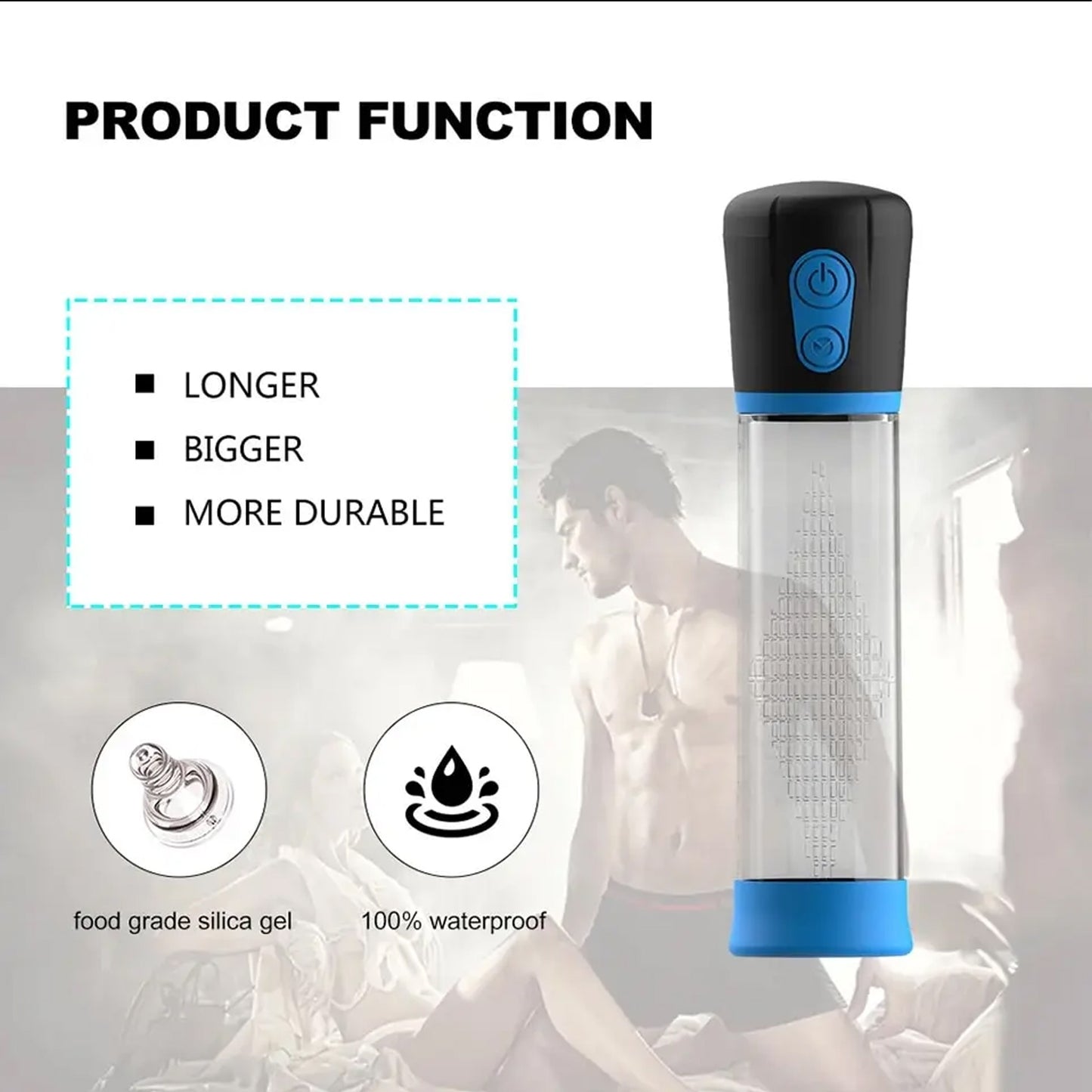 LED Electric Penis Pump Male Masturbator Cup Dick Extender Vacuum Pump Penis Enlargement Pump Trainer Sex Toy for Men