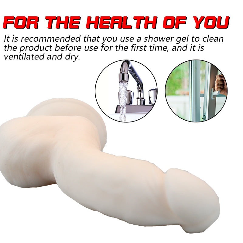 Realistic Dildo - Suction Cup Dildo - Beginner Dildo with Flexible Shaft and Balls - Adult Sex Toy for Women