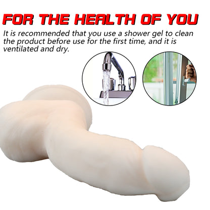 Realistic Dildo - Suction Cup Dildo - Beginner Dildo with Flexible Shaft and Balls - Adult Sex Toy for Women