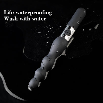 Vibrating Anal Beads Black Butt Plug Silicone Anal Vibrator Waterproof Sex Toys For Men and Women