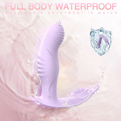 Wearable vibrating panties dildo tongue licking vibrator pulse silent vibrating egg with wireless remote control, female adult sex toy