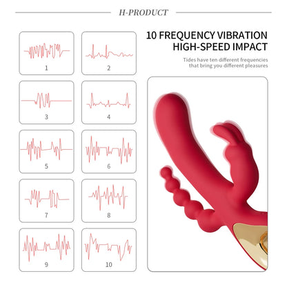 G-spot rabbit vibrator, suitable for female clitoral stimulation, with 10 powerful vibration functions