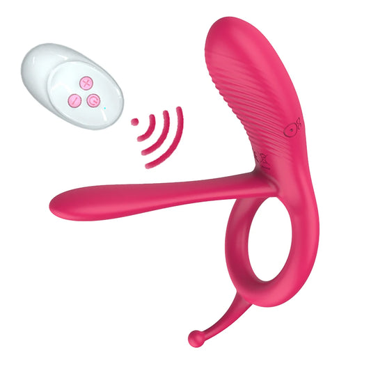 Remote Control Penis Ring Vibrator Silicone Adult Sex Toy Erection Couples Remote Control for Toys Black