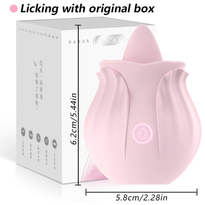 Rose Vibrator 2 In 1 Vagina Masturbation Nipple Sucker Tougue Licking Clitoris Stimulation G-Spot Massager Dildo Sex Toys 18+