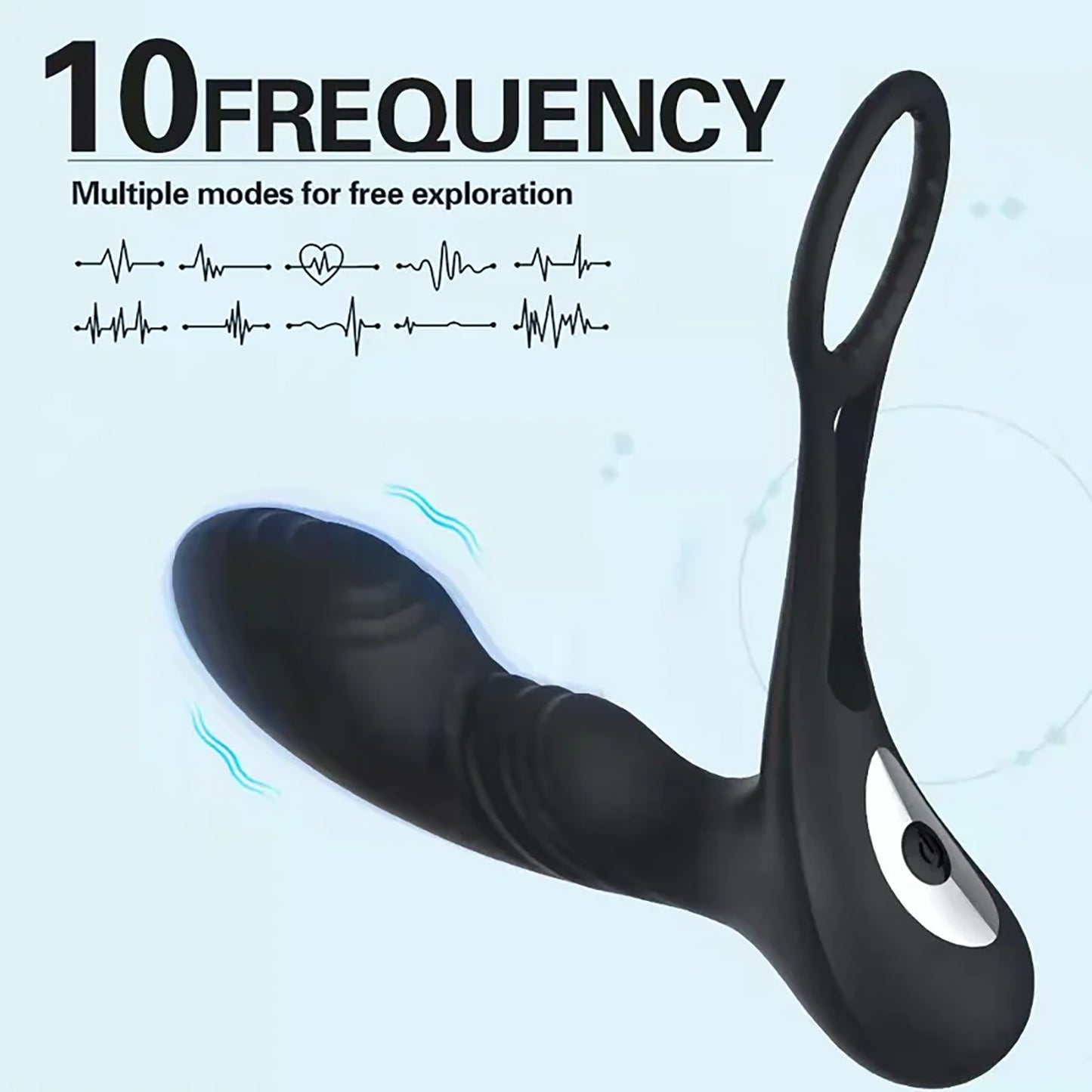 Anal Plug Vibrator Double Rings Prostate Massager Waterproof With Penis Ring Delay Cock Ring Remote Control
