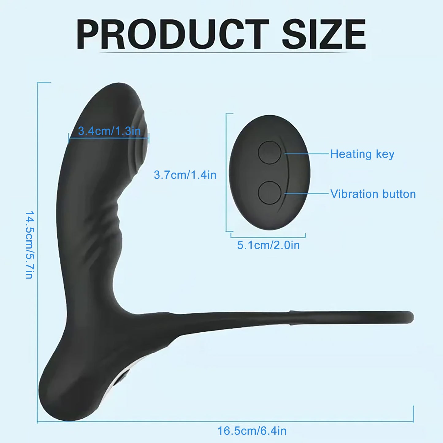 Anal Plug Vibrator Double Rings Prostate Massager Waterproof With Penis Ring Delay Cock Ring Remote Control