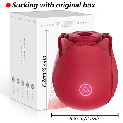 Rose Vibrator 2 In 1 Vagina Masturbation Nipple Sucker Tougue Licking Clitoris Stimulation G-Spot Massager Dildo Sex Toys 18+