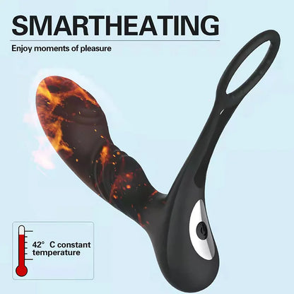 Anal Plug Vibrator Double Rings Prostate Massager Waterproof With Penis Ring Delay Cock Ring Remote Control
